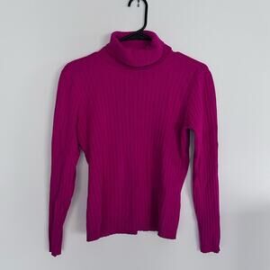 I.E. Hot Mama Pink Ribbed Turtleneck Size L